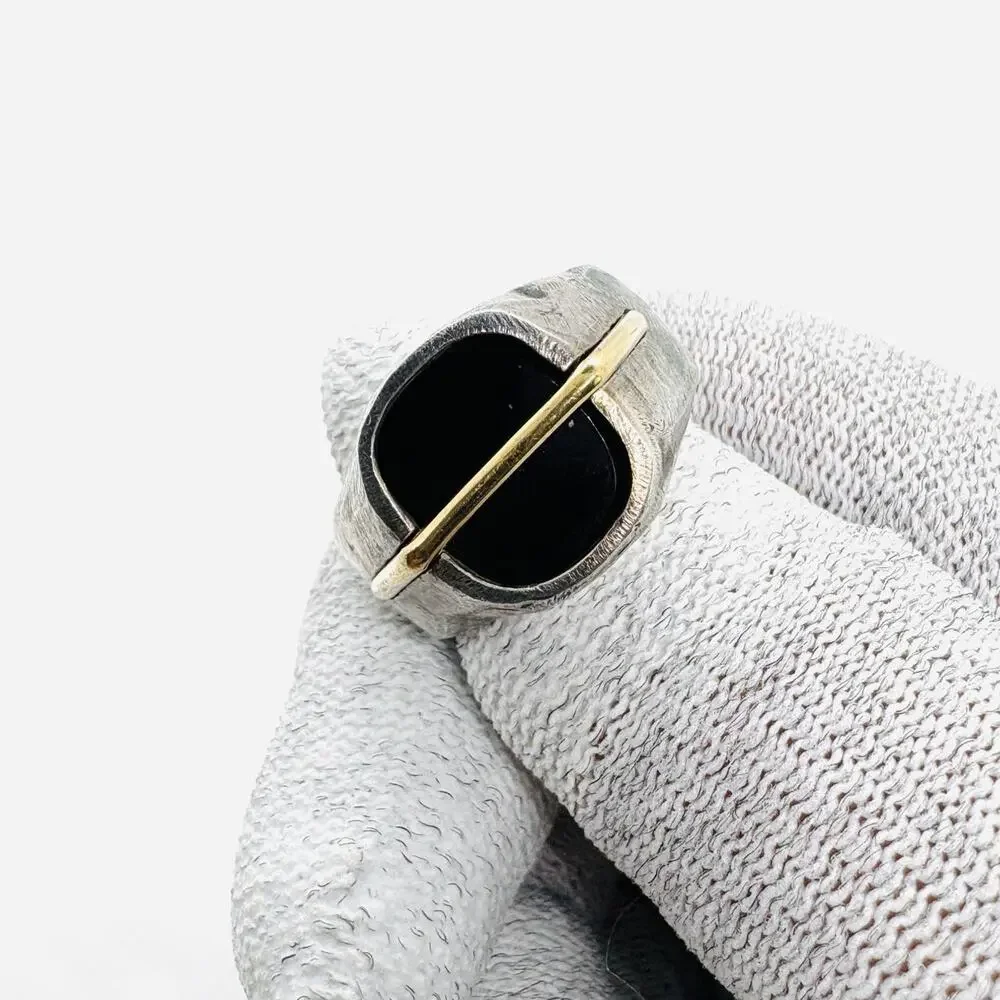 Tobias Wistisen TRI485 Silver and Black Onyx Signet Ring 9
